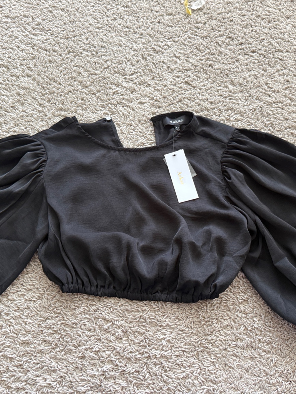 Black Puff Sleeve Blouse